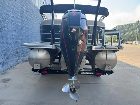 Slide: The Image of 2019 South Bay 521RS 3.0 pontoon boat with outboard motor, rear view. - 8