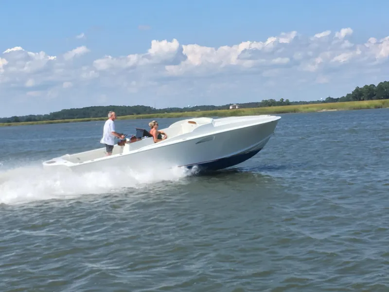 Slide: The Image of 2018 Blackfin Custom 25 boat cruising on a sunny day. - 7