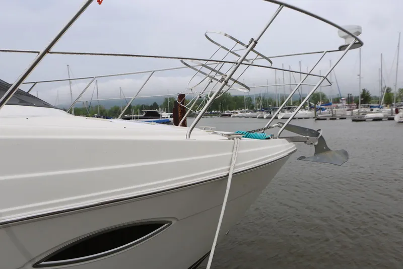 Slide: The Image of Carver 38 Super Sport 2012 yacht docked in a marina, overcast sky. - 13