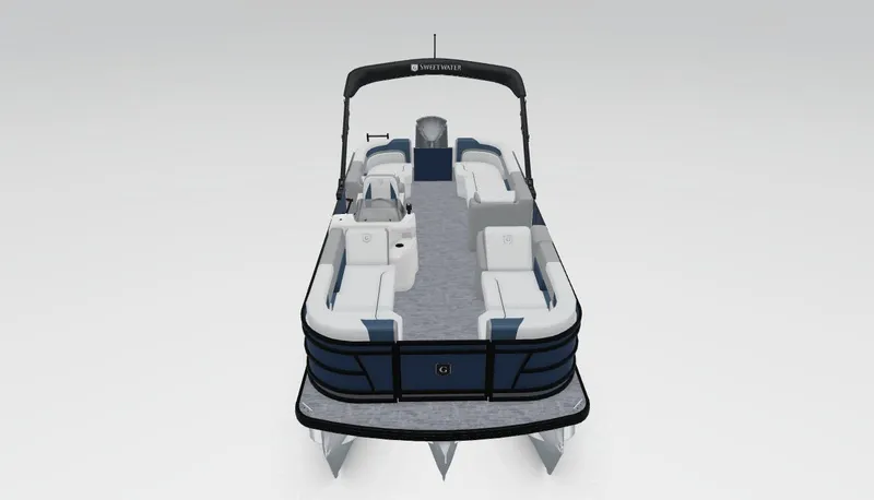 Slide: The Image of 2025 Godfrey SWEETWATER 2286 SB pontoon boat, spacious seating, sleek design, front view. - 20
