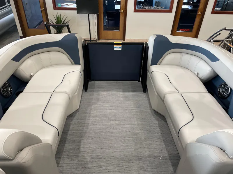 Slide: The Image of Interior of 2025 Godfrey SWEETWATER 2286 SB pontoon boat with plush seating. - 7