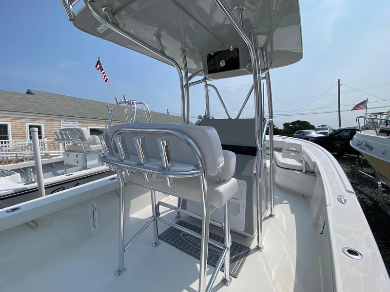 Slide: The Image of 2025 Pair Customs 21 Center Console DV boat with sleek design and modern features. - 16