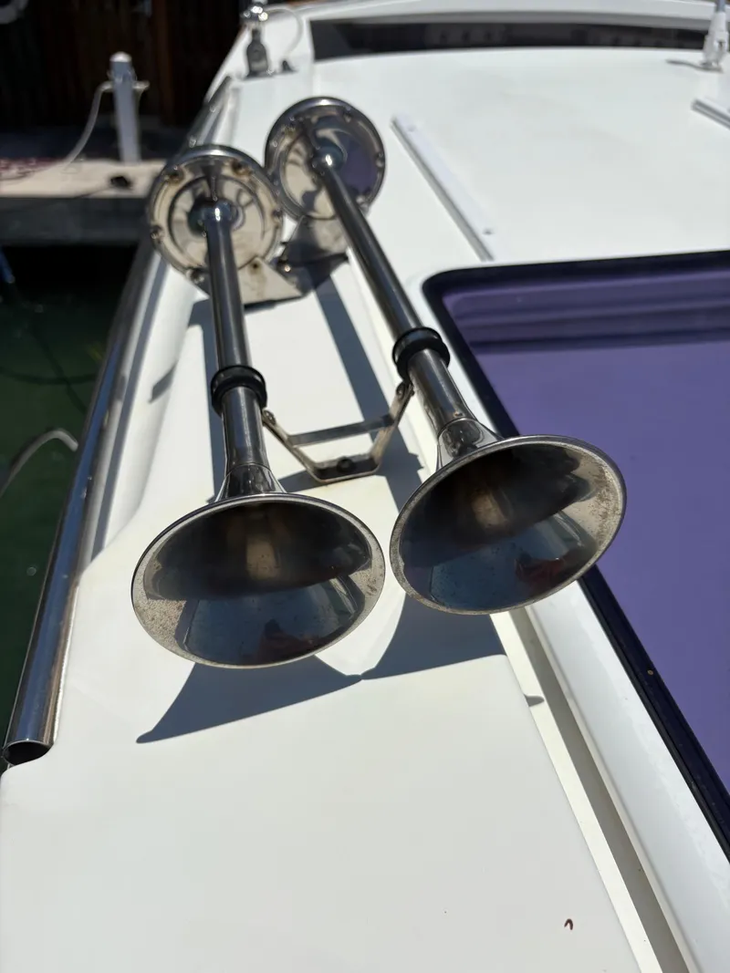 Slide: The Image of Twin boat horns on a 2018 Jeanneau Merry Fisher 855 deck. - 27