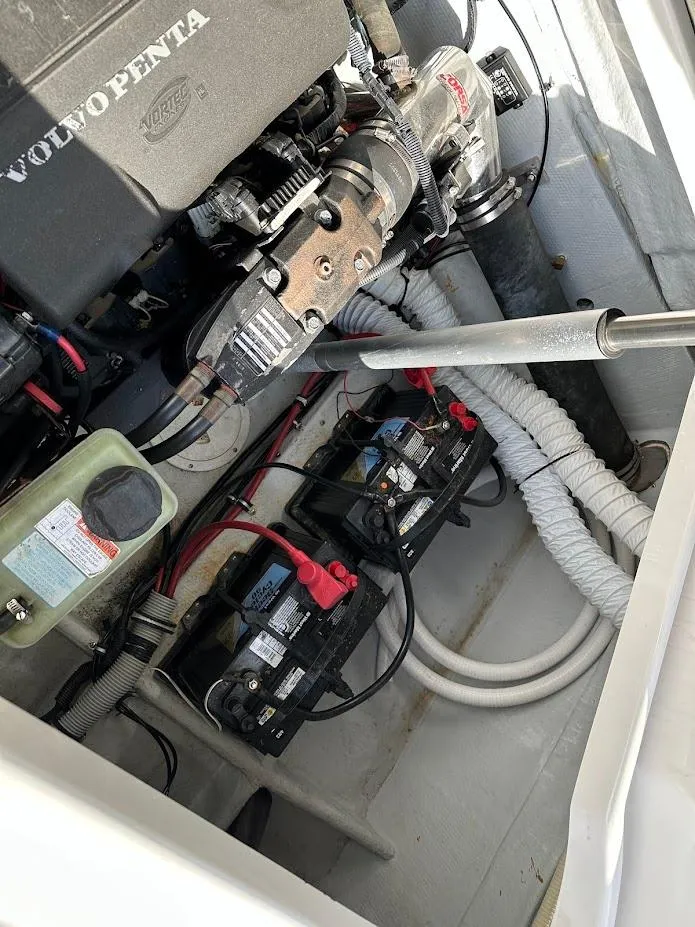 Slide: The Image of Engine compartment of a 2003 Chris-Craft 28' Corsair with Volvo Penta components. - 5
