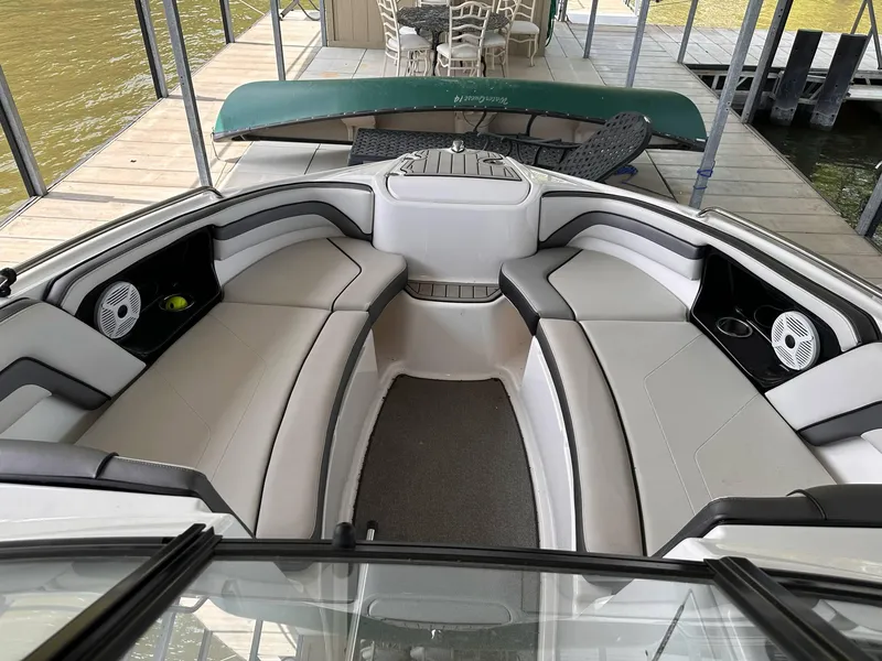 Slide: The Image of 2020 Yamaha AR240 boat interior with spacious seating and modern design. - 3