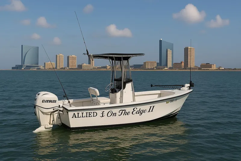 The Image of 2015 Allied 17 Explorer boat on trailer, parked near a garage. - 0