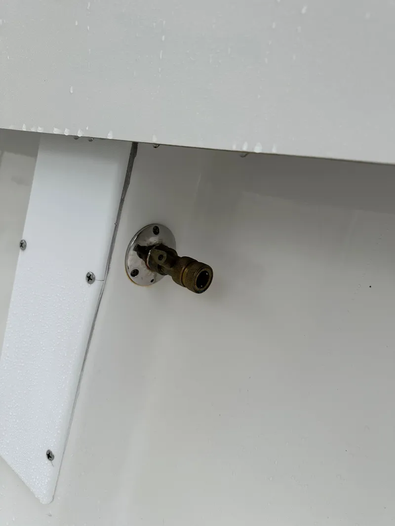 Slide: The Image of Close-up of a 2015 Allied 17 Explorer boat fitting on a white surface. - 25