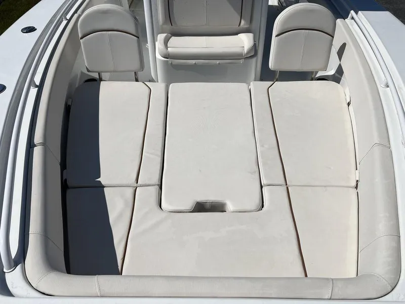 Slide: The Image of 2022 Sea Hunt Gamefish 27 Forward Seating, featuring spacious cushioned seating area. - 10