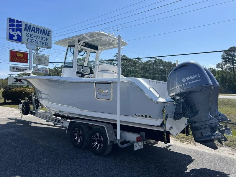Slide: The Image of 2022 Sea Hunt Gamefish 27 boat with Yamaha engines at Marine Service Center. - 5