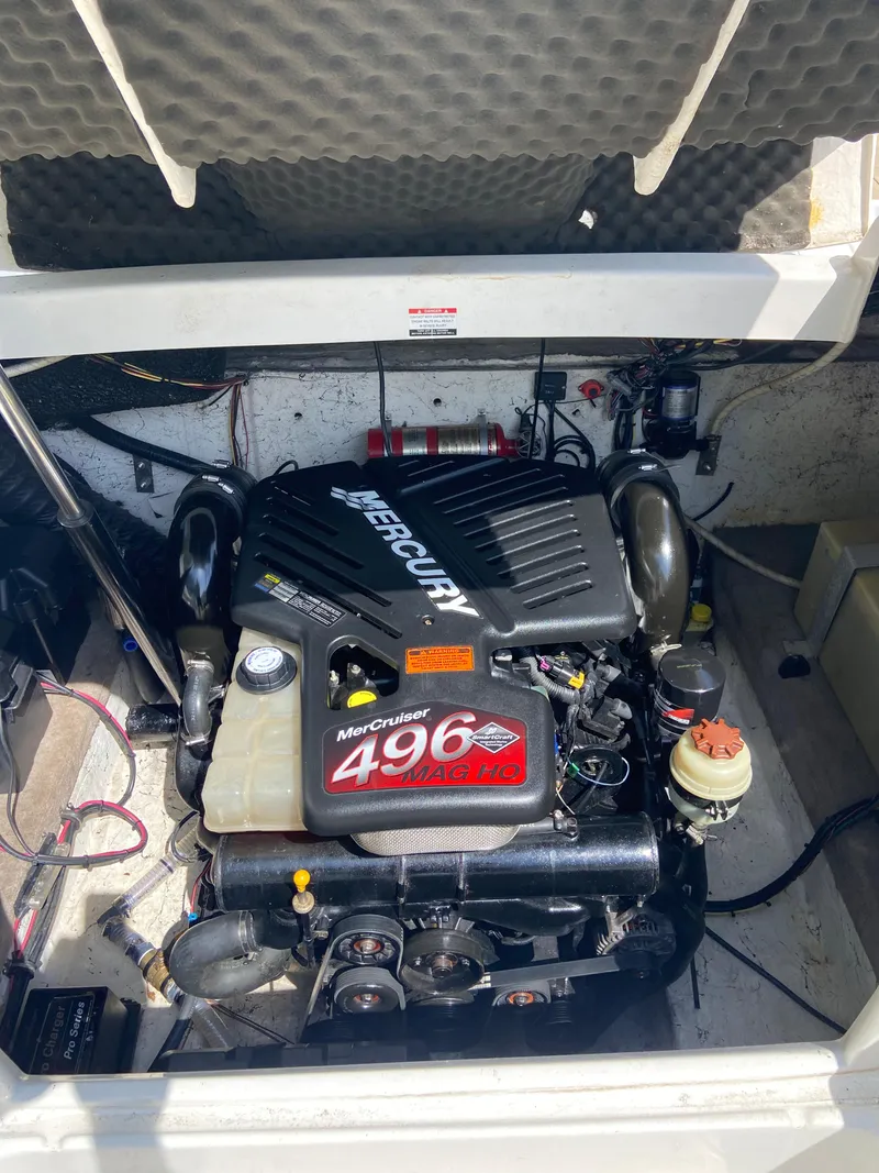 Slide: The Image of MerCruiser 496 MAG HO engine in 2008 Ebbtide 2700 SS Bow Rider/CD boat. - 21