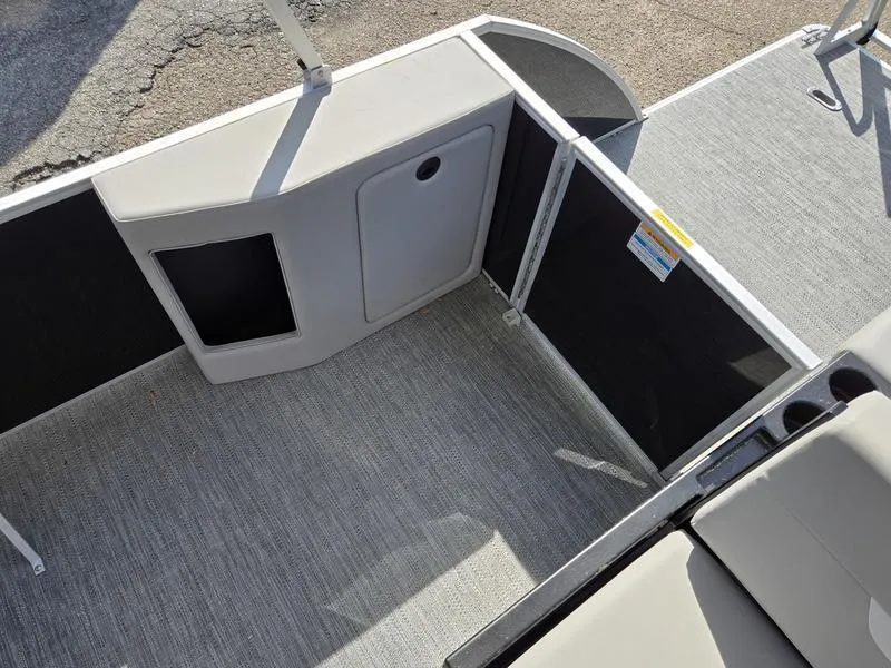 Slide: The Image of 2025 Godfrey Xperience 2286 SFLX Sport Tube interior, featuring sleek seating and modern design elements. - 16