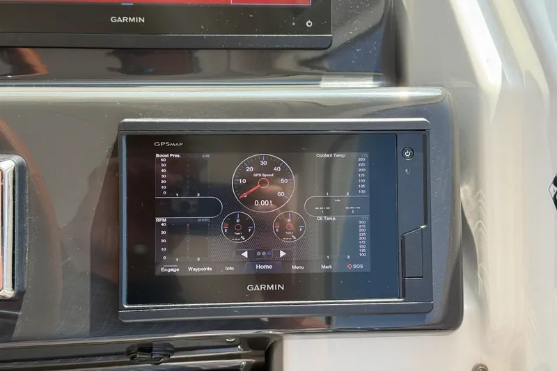Slide: The Image of Garmin GPS display on 2020 Tiara Yachts 3900 Open "Coronet" dashboard. - 18