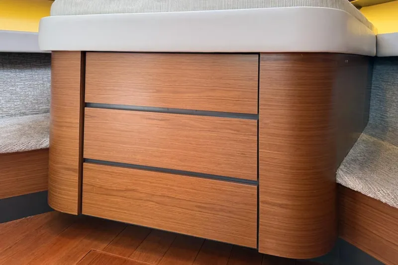 Slide: The Image of Wooden cabinetry detail in 2020 Tiara Yachts 3900 Open "Coronet" interior. - 39