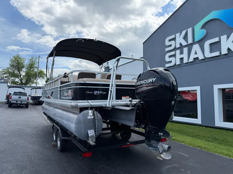 Slide: The Image of 2019 Sun Tracker Fishin' Barge 24 DLX pontoon boat with Mercury engine at Ski Shack. - 6