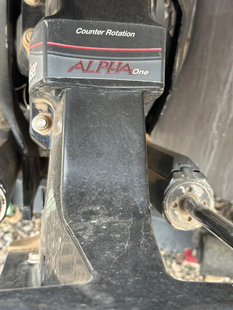 Slide: The Image of Alpha One counter rotation drive on 1987 Sea Ray 270 Sundancer boat. - 6