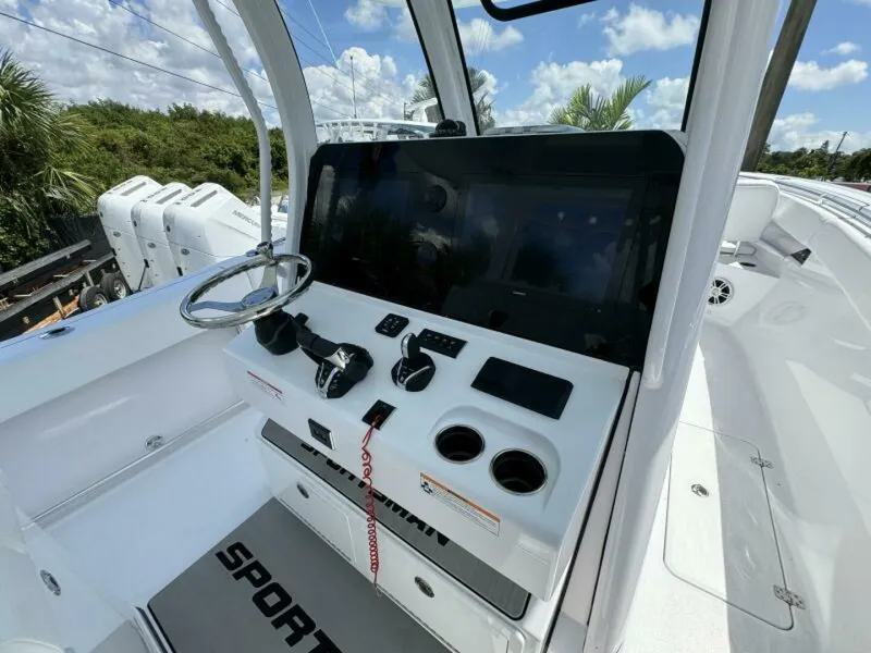 Slide: The Image of Sportsman Open 322 helm with dual 16 inch Garmin displays - 9