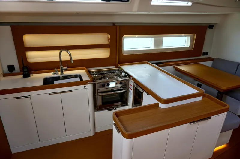 Slide: The Image of Luxurious kitchen interior of 2020 Beneteau First 53 yacht with modern amenities. - 38