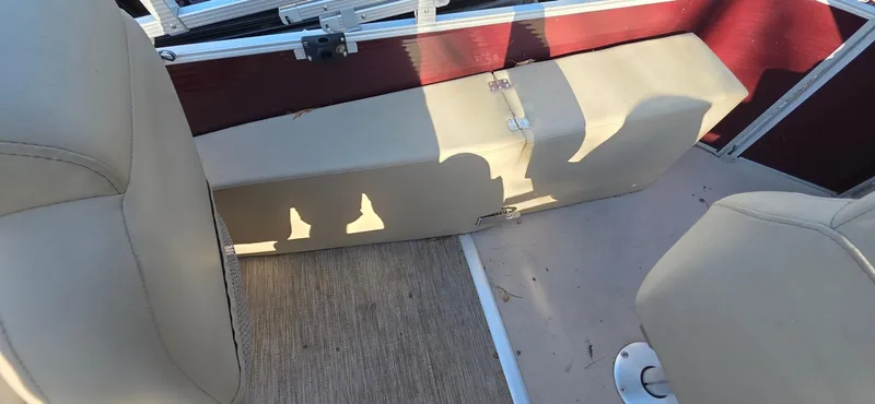 Slide: The Image of Interior of 2022 Godfrey Sweetwater 2286 FS pontoon boat with beige seating. - 9