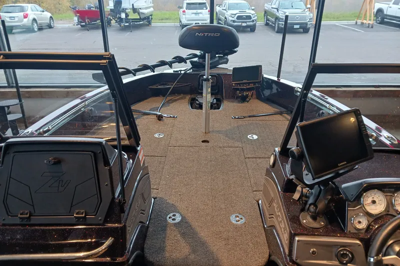 Slide: The Image of Interior view of a 2025 Nitro ZV20 boat with advanced navigation equipment. - 3