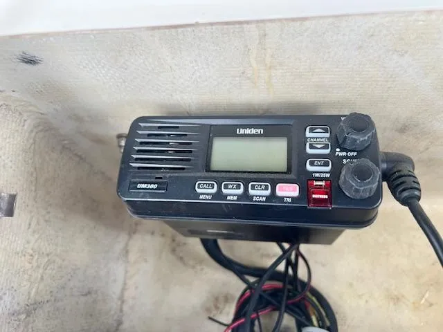 Slide: The Image of Uniden marine radio installed on a 2016 Carolina Skiff 218 DLV boat. - 7