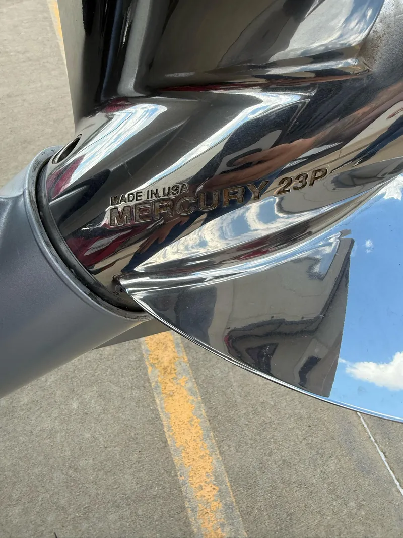 Slide: The Image of Close-up of a Mercury 23P propeller on a 2020 Nitro Z18 Pro boat. - 11