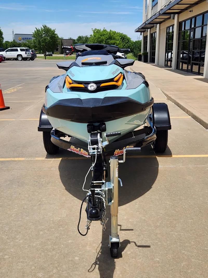 Slide: The Image of 2022 Sea-Doo Wake Pro 230 on trailer in parking lot. - 3