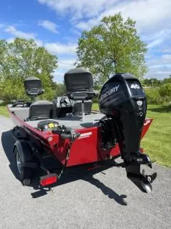 Slide: The Image of 2020 Bass Tracker Classic XL boat with Mercury 40 engine on a sunny day. - 3
