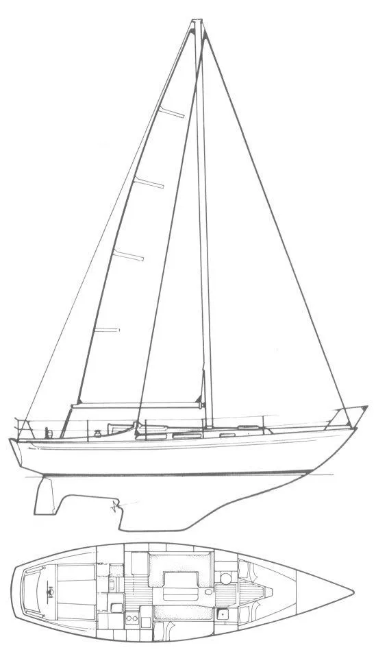Slide: The Image of 1984 Camper & Nicholsons Nicholson 35 sailboat docked in a marina, view of cockpit area. - 6