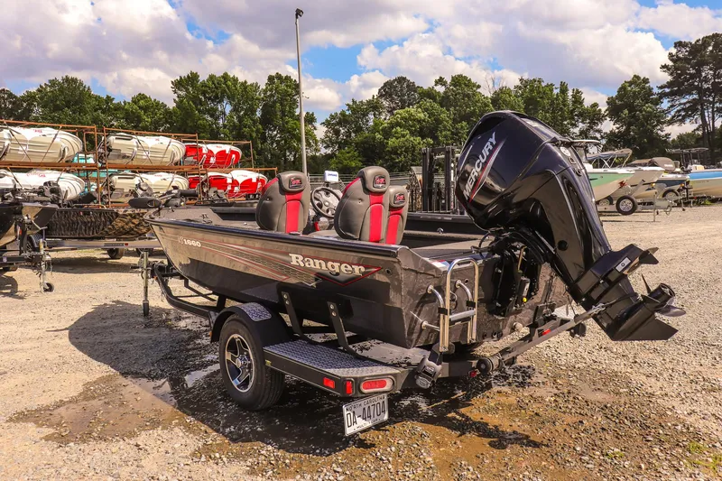 Slide: The Image of 2020 Ranger VS1660 SC boat on trailer in outdoor dealership lot. - 4