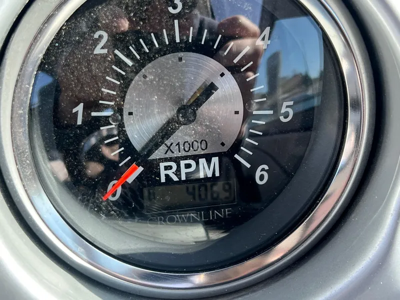 Slide: The Image of Close-up of 2008 Crownline 270 CR tachometer showing RPM gauge. - 13