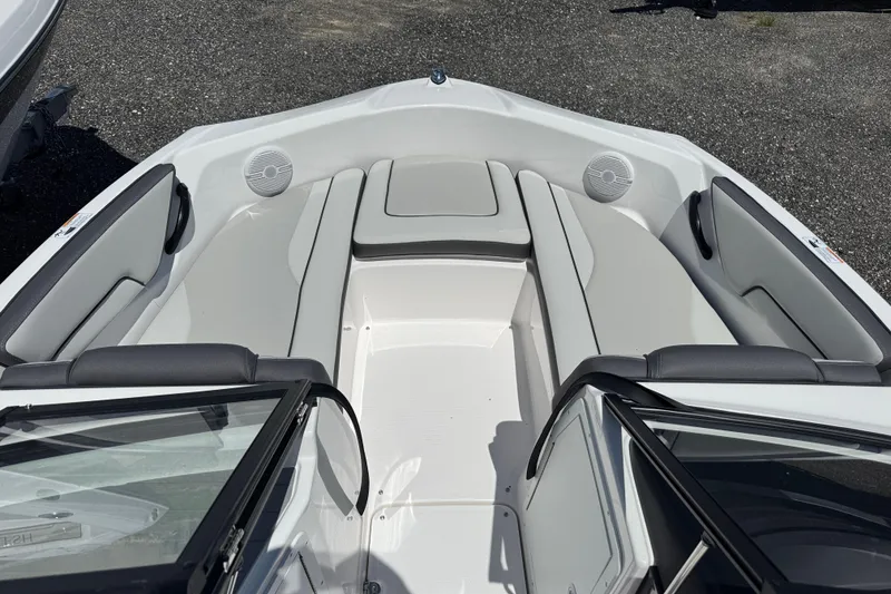 Slide: The Image of 2025 Yamaha Boats SX190 interior with sleek seating and modern design. - 6