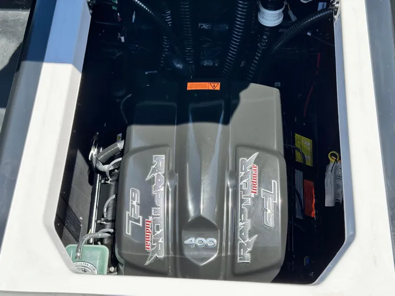 Slide: The Image of 2020 Moomba Max engine compartment featuring a Raptor 6.2L motor. - 20
