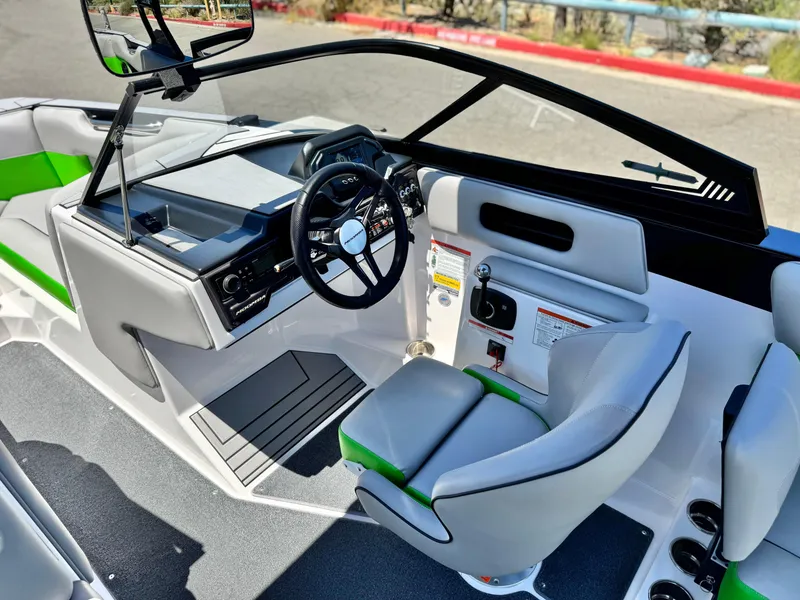 Slide: The Image of 2020 Moomba Max boat interior with modern dashboard and seating. - 28