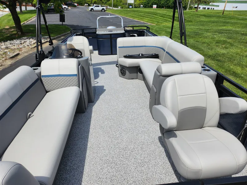 Slide: The Image of 2023 Qwest 8522 Pro Family Fish boat with spacious seating and modern design. - 10