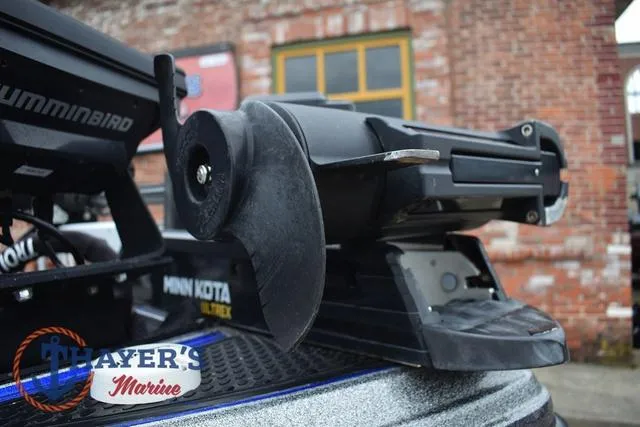 Slide: The Image of 2021 Ranger Z521L boat with Minn Kota Ultrex trolling motor, displayed at Thayer's Marine. - 10