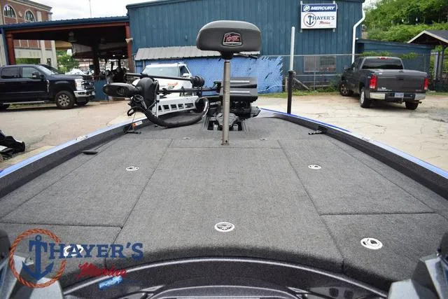 Slide: The Image of 2021 Ranger Z521L boat deck with seating and equipment at Thayer's Marine. - 27