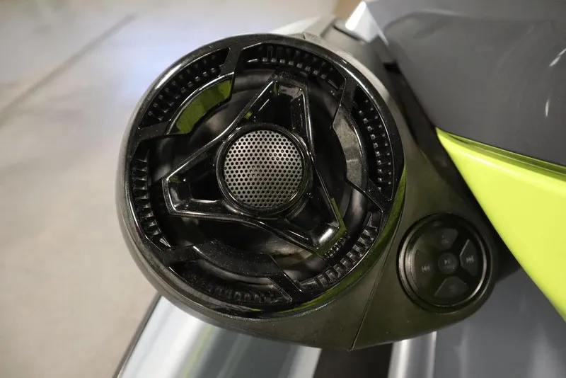 Slide: The Image of Close-up of 2022 Sea-Doo GTI SE 170 SS speaker and control panel. - 11