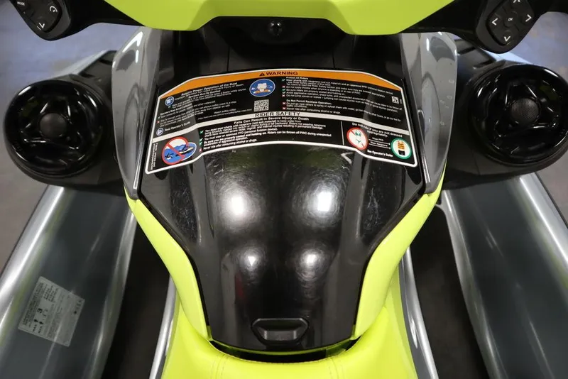 Slide: The Image of 2022 Sea-Doo GTI SE 170 SS dashboard with warning labels and controls. - 9
