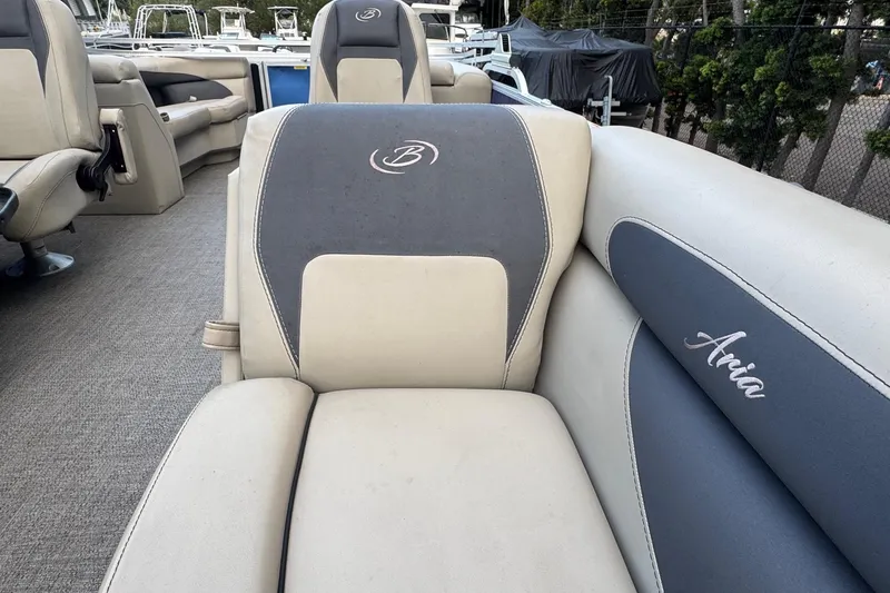 Slide: The Image of 2023 Barletta ARIA 22QC boat interior with comfortable seating and elegant design. - 28