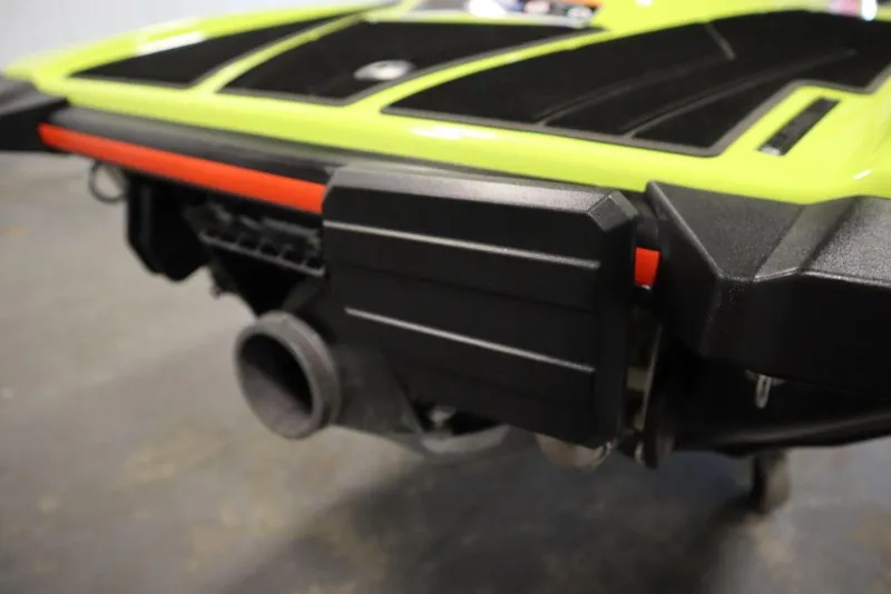 Slide: The Image of 2021 Yamaha WaveRunner EXR® rear view, showcasing vibrant design and exhaust details. - 22