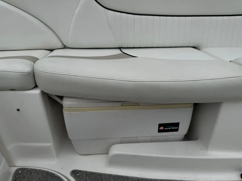 Slide: The Image of White boat seat with integrated storage compartment, Azure AZ298, 2012 model. - 14
