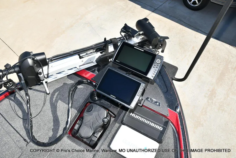 Slide: The Image of Fishing boat dashboard with advanced electronics on a 2025 Nitro Z20 XL Pro. - 4