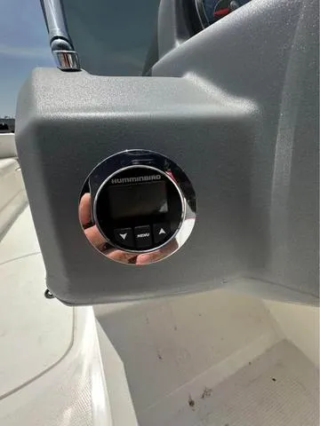 Slide: The Image of 2022 Tracker T16 boat dashboard with Humminbird control panel. - 11