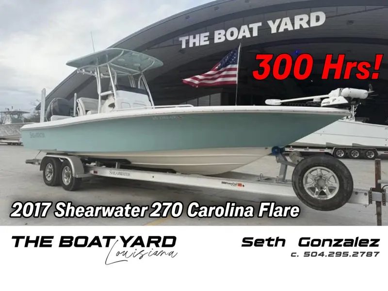 Slide: The Image of 2017 ShearWater 270 Carolina Flare boat on trailer at The Boat Yard, 300 hours usage. - 0