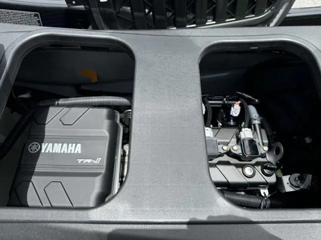 Slide: The Image of 2024 Yamaha WaveRunner VX Deluxe engine compartment, showcasing TR-1 engine components. - 15