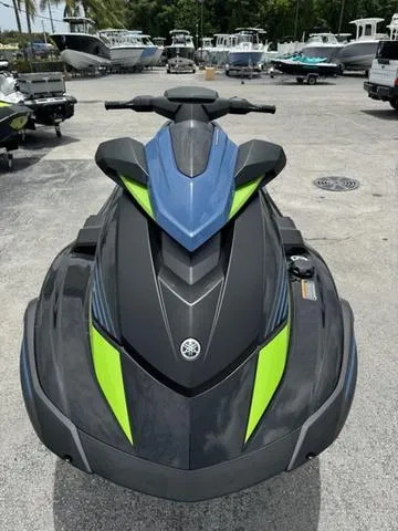 Slide: The Image of 2024 Yamaha WaveRunner VX Deluxe with Audio, sleek design, vibrant colors, parked outdoors. - 3