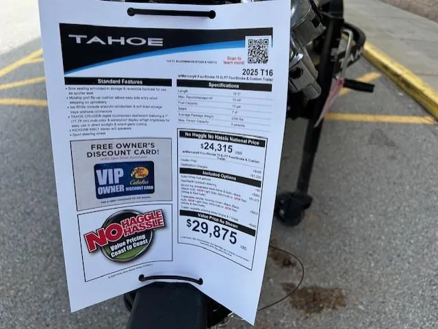 Slide: The Image of 2025 Tahoe T16 price sheet with features, specifications, and no-haggle pricing details. - 10