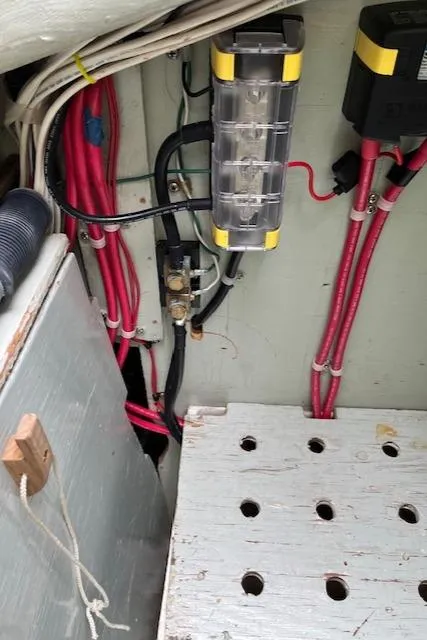 Slide: The Image of Electrical wiring and components inside a 1978 Bristol 29.9 boat. - 18