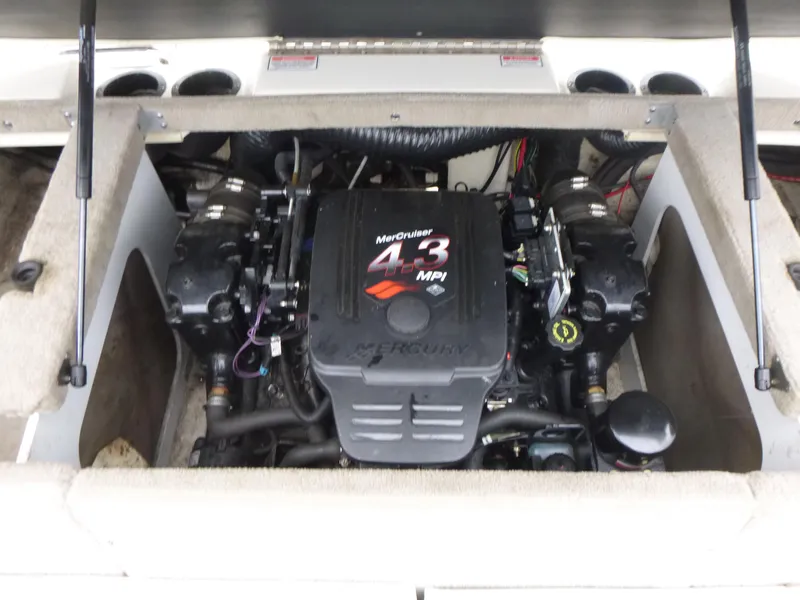 Slide: The Image of Engine compartment of a 2005 Sea Ray 185 Sport with MerCruiser 4.3 MPI engine. - 12