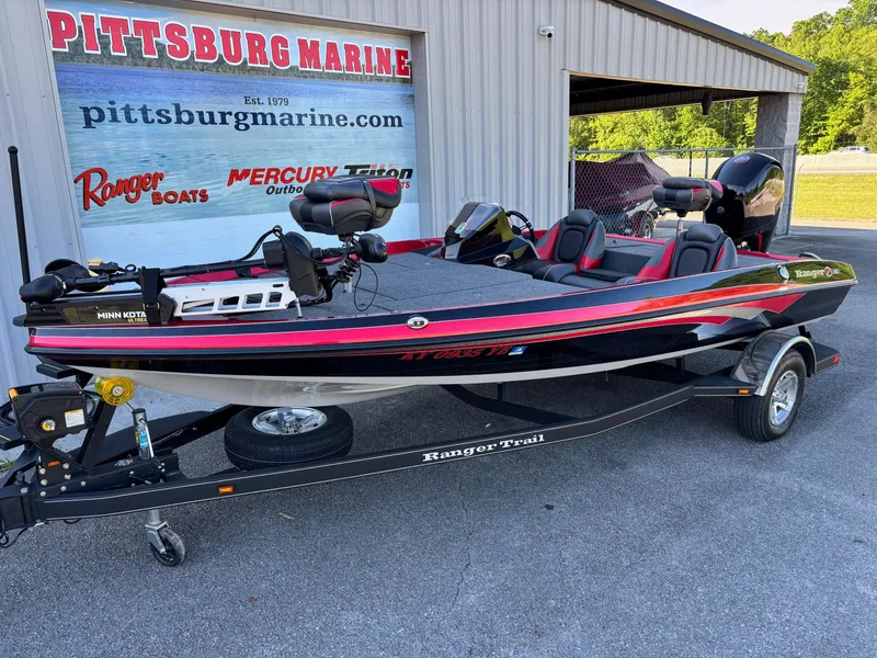 Slide: The Image of 2020 Ranger Z185 boat with trailer at Pittsburg Marine dealership. - 1